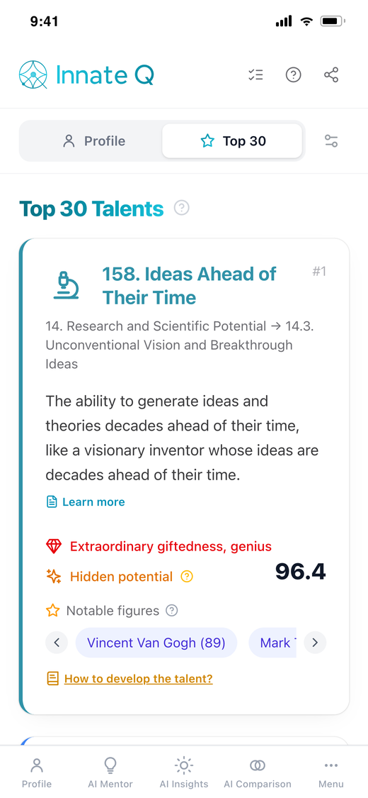 Interactive talent graph